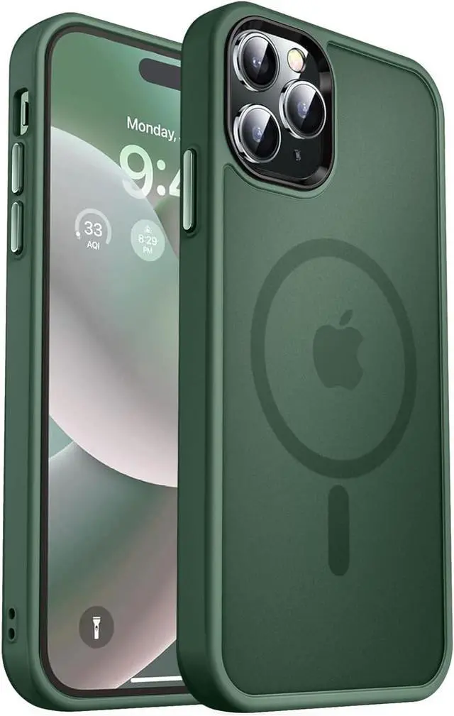 Main image of MOCCA Strong Magnetic for iPhone 14 Pro Max Case [Compatible with Magsafe] [10FT Military Grade Protective] Translucent Matte Slim Shockproof Case for iPhone 14 Pro Max 6.7" -Midnight Green