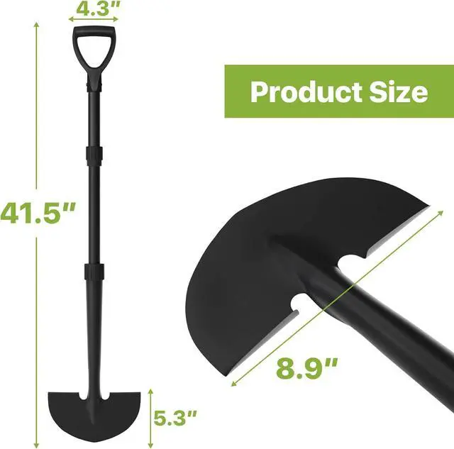 Alt view image 2 of 6 - Edger Lawn Tool, Manual Half Moon Edger for Garden Border, Hand Lawn Edging Tool with D-Grip, 41-inch Long Handle Lawn Edger for Grass, Sidewalk, Yard