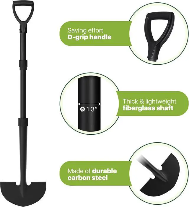 Alt view image 4 of 6 - Edger Lawn Tool, Manual Half Moon Edger for Garden Border, Hand Lawn Edging Tool with D-Grip, 41-inch Long Handle Lawn Edger for Grass, Sidewalk, Yard