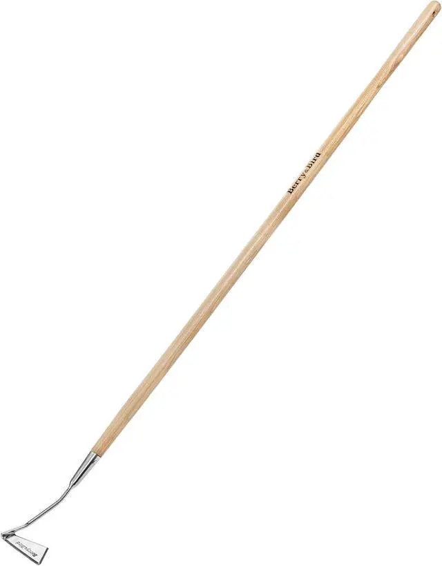 Main image of Berry&Bird Swoe Garden Hoe, 61.8'' Stainless Steel Long Handled 3 Edge Hoe with Wooden Hand, Mini Angled/Warren Hoe, Soil Cultivator Weeding Tool for Grass Flower Backyard