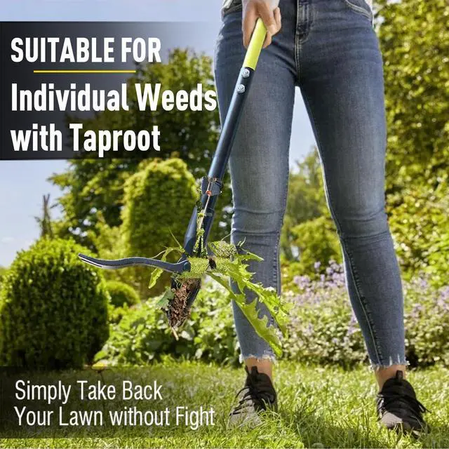 Alt view image 2 of 7 - Jardineer 45" Stand Up Weeder Puller Tool, Weed Remover Tool with Long Handle, Weeding Tools Gardening Heavy Duty with 4 Claw Steel Head