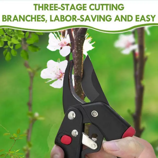 Alt view image 2 of 7 - Adjustable Germany Pruners, Arthritis Weak Hand Snips, Work 3 Times Easier, 1-Inch Cut Capacity Garden Clippers, Ergonomic handle, Rust resistant, high strength steel, Sharp