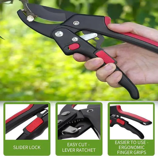Alt view image 4 of 7 - Adjustable Germany Pruners, Arthritis Weak Hand Snips, Work 3 Times Easier, 1-Inch Cut Capacity Garden Clippers, Ergonomic handle, Rust resistant, high strength steel, Sharp