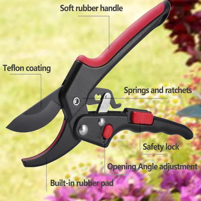 Alt view image 6 of 7 - Adjustable Germany Pruners, Arthritis Weak Hand Snips, Work 3 Times Easier, 1-Inch Cut Capacity Garden Clippers, Ergonomic handle, Rust resistant, high strength steel, Sharp