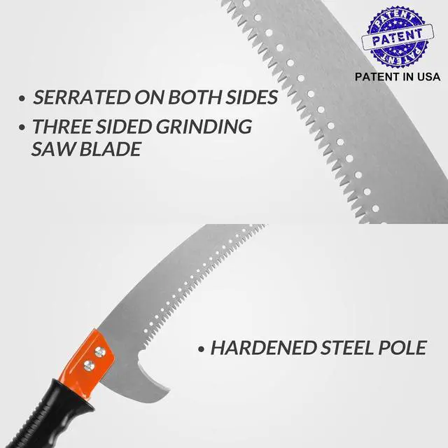 Alt view image 4 of 7 - Walensee Pole Saws for Tree Trimming 10FT Lightweight Manual Stainless Steel Extension High Pole Pruning Pole Saw with Blade for Trimmer Branches Pole Cutter Pole Pruner at Forestry Yard Garden Patios