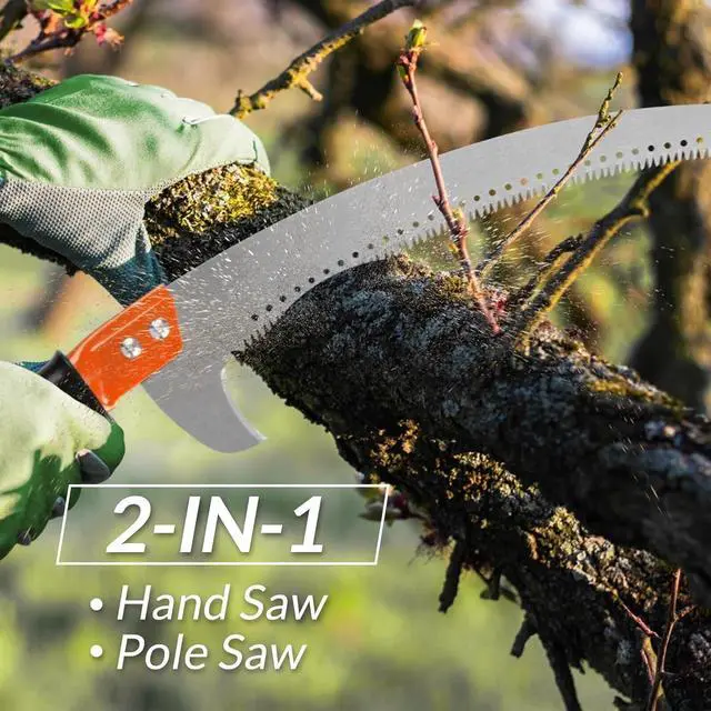 Alt view image 6 of 7 - Walensee Pole Saws for Tree Trimming 10FT Lightweight Manual Stainless Steel Extension High Pole Pruning Pole Saw with Blade for Trimmer Branches Pole Cutter Pole Pruner at Forestry Yard Garden Patios