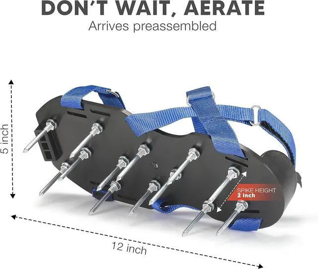 Alt view image 4 of 7 - Envy Green Lawn Aerator Shoes  Ready-to-Use, Pre-Assembled  One-Size-Fits-All Gardening Shoes  Lawn Aerator with X-Strap  Lawn Aerator Spike Shoes for Lawn and Yard  Premium Tools by EnvyGreen