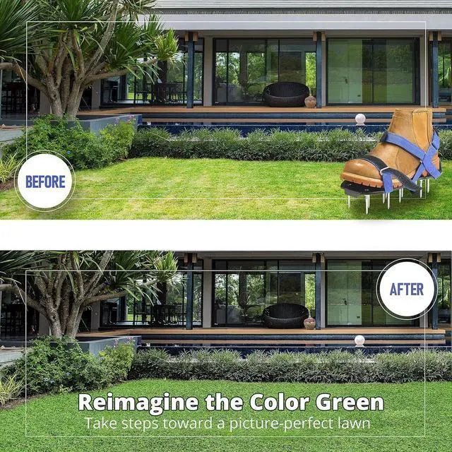 Alt view image 5 of 7 - Envy Green Lawn Aerator Shoes  Ready-to-Use, Pre-Assembled  One-Size-Fits-All Gardening Shoes  Lawn Aerator with X-Strap  Lawn Aerator Spike Shoes for Lawn and Yard  Premium Tools by EnvyGreen