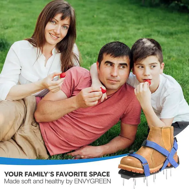 Alt view image 7 of 7 - Envy Green Lawn Aerator Shoes  Ready-to-Use, Pre-Assembled  One-Size-Fits-All Gardening Shoes  Lawn Aerator with X-Strap  Lawn Aerator Spike Shoes for Lawn and Yard  Premium Tools by EnvyGreen