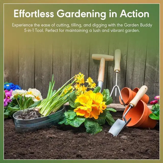 Alt view image 4 of 7 - Garden Tool - Yard Tool - Lawn Care - Unique Design - Multifunctional - Hand Garden Tool - Cutting, Tilling, Digging, Weeding, Edging, Uprooting, Loosening Soil - All-in-oneTool Set - Stainless Steel