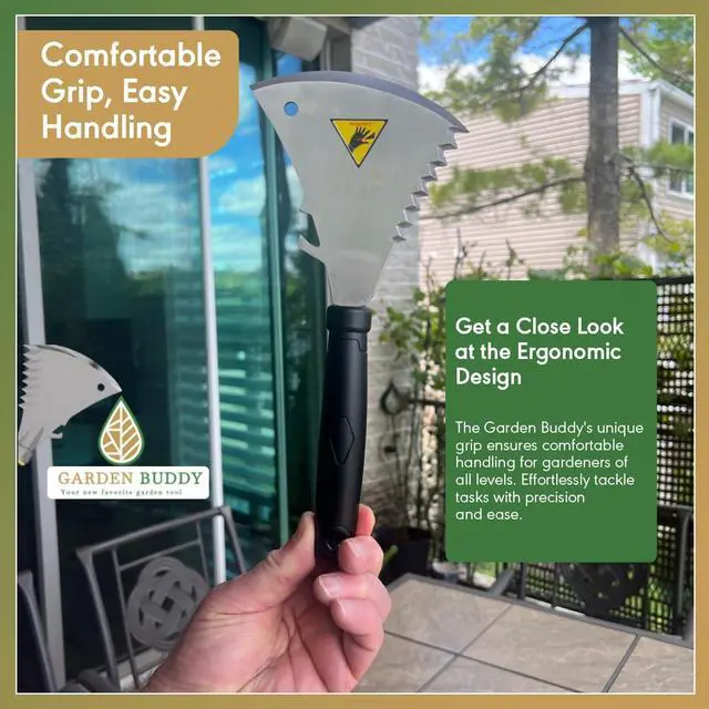 Alt view image 5 of 7 - Garden Tool - Yard Tool - Lawn Care - Unique Design - Multifunctional - Hand Garden Tool - Cutting, Tilling, Digging, Weeding, Edging, Uprooting, Loosening Soil - All-in-oneTool Set - Stainless Steel