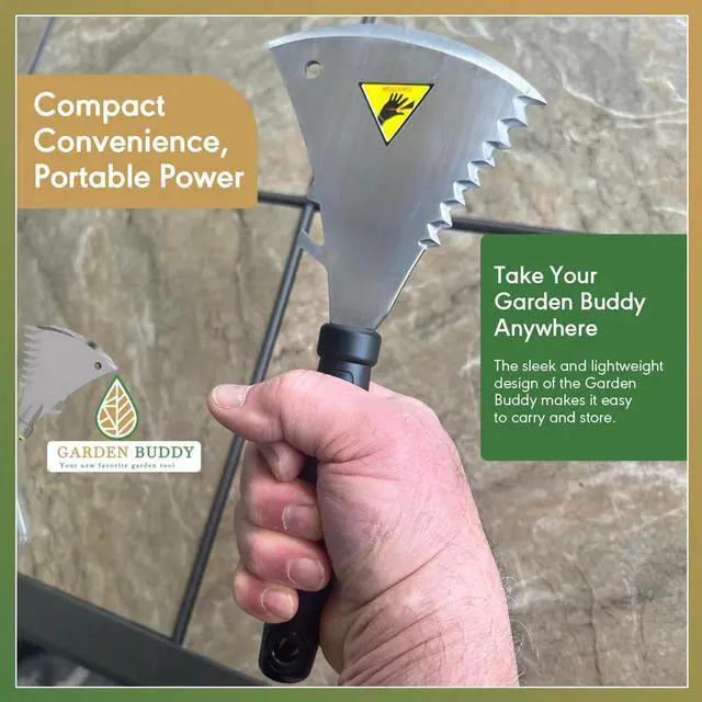 Alt view image 6 of 7 - Garden Tool - Yard Tool - Lawn Care - Unique Design - Multifunctional - Hand Garden Tool - Cutting, Tilling, Digging, Weeding, Edging, Uprooting, Loosening Soil - All-in-oneTool Set - Stainless Steel