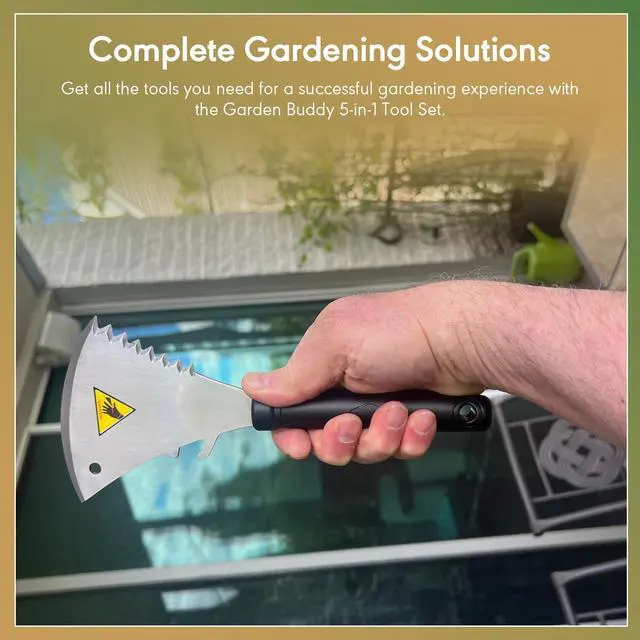 Alt view image 7 of 7 - Garden Tool - Yard Tool - Lawn Care - Unique Design - Multifunctional - Hand Garden Tool - Cutting, Tilling, Digging, Weeding, Edging, Uprooting, Loosening Soil - All-in-oneTool Set - Stainless Steel