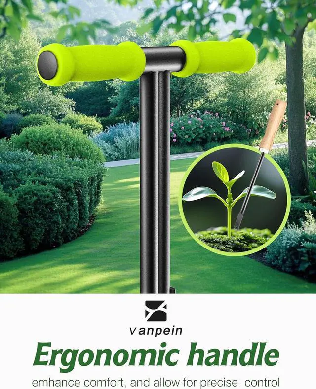 Alt view image 6 of 7 - Lawn Aerator Garden Tool with Soil Core Tray, 38 Manual Grass Plug Aerators & A Cleaning Tool, Coring Aeration Tools with 3 Tines for Gardening, Soil Compaction, Lawn Yard Care, Patented Green