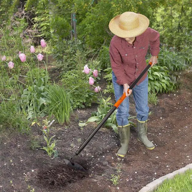 Alt view image 2 of 7 - Hoe Garden Tool, Heavy Duty Garden Hoe for Weeding, Metal Garden Hoe with Long Handle, 58 Inches