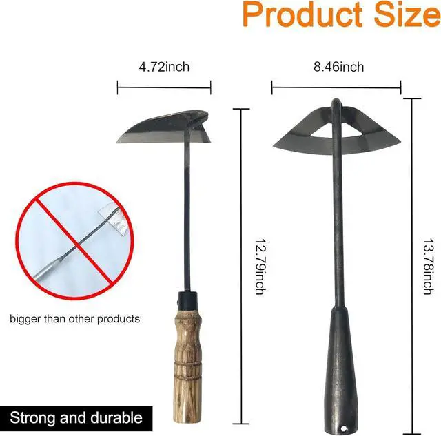 Alt view image 2 of 7 - Pack of Gardening Tools Weeding Tool and Garden Hoe Weed Removal Tool with Blade Quick Weeder and Gardening Gloves (Hollow Hoe + Weeding Sickle)