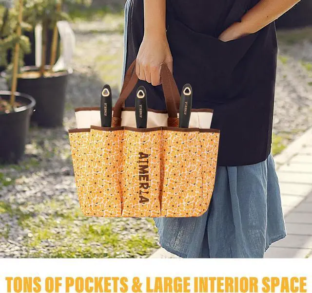 Alt view image 4 of 5 - Gardening Tool Set of 5 Heavy Duty Aluminum Garden Tools with Non-Slip Rubber Grip, Fashion Garden Bag, Durable Hand Tools for Garden, Weeding, Gardening Gifts for Women,Men - Daisy