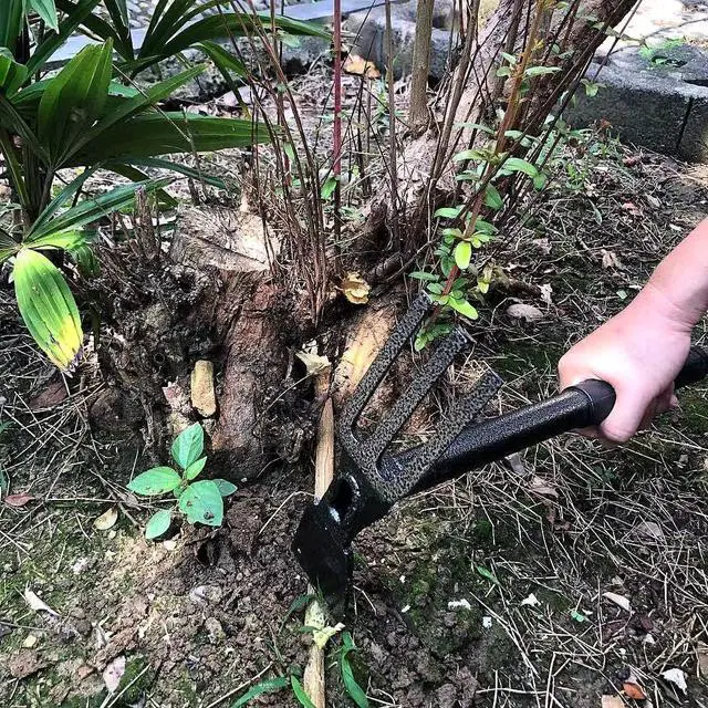 Alt view image 2 of 7 - ZOG Garden Big Hand Digger and Hoe Combo Garden Tool,Heavy Duty Hand Tiller,Garden Hoe,Cultivator,Non-Slip Handle & Anti-Rust Head is The Perfect Dual Headed Weeding Tool.(Big)
