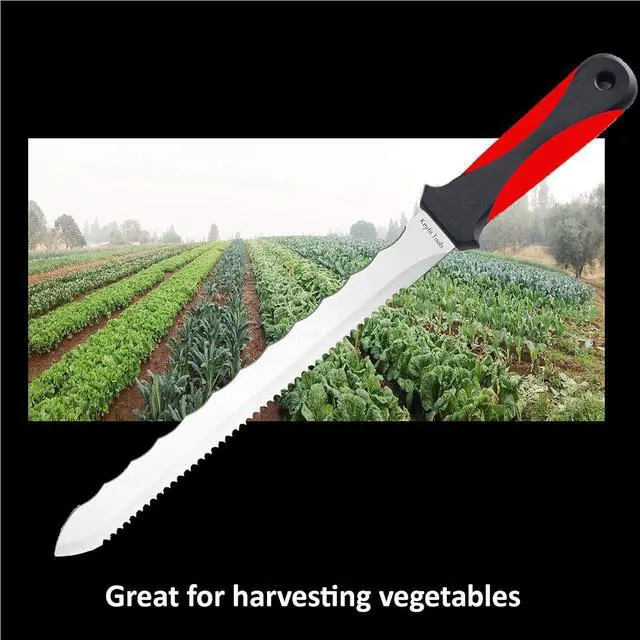 Alt view image 4 of 4 - Keyfit Tools Spartan Garden Knife Perennial Splitter Divider Super Sharp Double Sided Serrated Stainless Steel 8 Blade 5 Ergonomic Rubber Handle Hori Hori Knife Gardening Tools