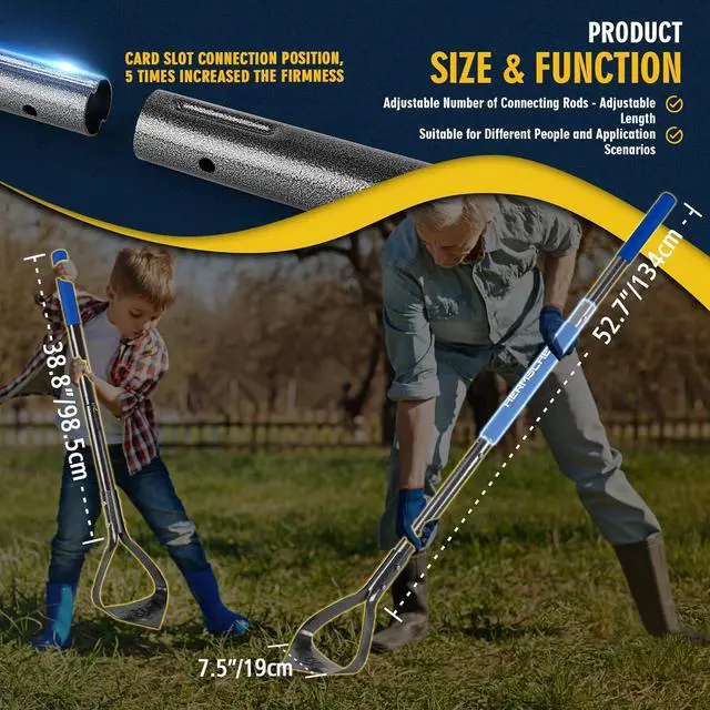 Alt view image 5 of 7 - Hoe Garden Tool, Heavy Duty Triangle 52.7" Manual Weeder with Long Handle, Carbon Steel Weed Removing Action Hoe Cultivator for Weeding, Digging, Loosening Soil, Hoeing, Edging