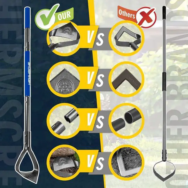 Alt view image 7 of 7 - Hoe Garden Tool, Heavy Duty Triangle 52.7" Manual Weeder with Long Handle, Carbon Steel Weed Removing Action Hoe Cultivator for Weeding, Digging, Loosening Soil, Hoeing, Edging