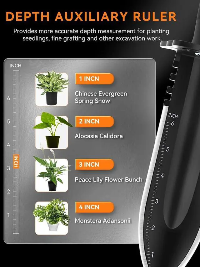 Alt view image 5 of 7 - SUNPOW Metal Detector Shovel Digging Tools - Heavy Duty Double Serrated Edge Digger Shovel Knife - Garden Digging Tools with Carrying Sheath - Metal Detector Accessories