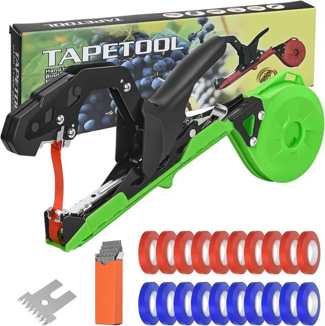 Main image of Upgraded Plant Tying Machine Gun to Tie Up Vine Tomatoes and Grapes Quickly Garden Tape Tool for Gardeners Farmers with SK5 Blade Replacement Garden Tapes and Staples