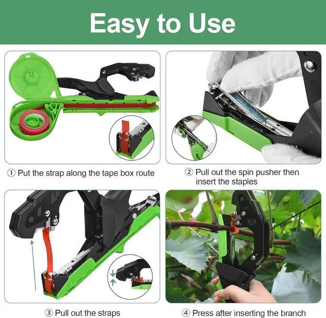 Alt view image 6 of 7 - Upgraded Plant Tying Machine Gun to Tie Up Vine Tomatoes and Grapes Quickly Garden Tape Tool for Gardeners Farmers with SK5 Blade Replacement Garden Tapes and Staples