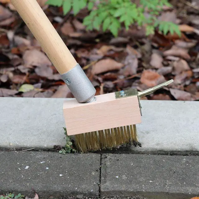 Alt view image 4 of 7 - SCRUBIT Moss & Weed Remover Wired Grout Cleaner Brush, Great for Cleaning Decks, Pavers, Patios & Walkways Weed Scraper & Wire Brush Set, Combo w/2 Brush Heads & Scraping Hook - Grout Remover Tool