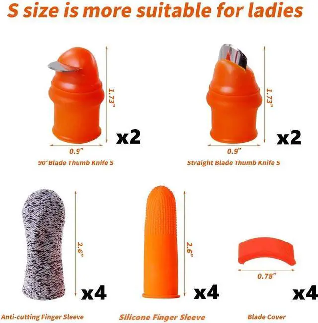 Alt view image 3 of 7 - YBB 12 Pcs Gardening Silicone Thumb Knife Harvesting Tool, Separator Finger Plant Fruit Picking Knife Garden Tool (S)