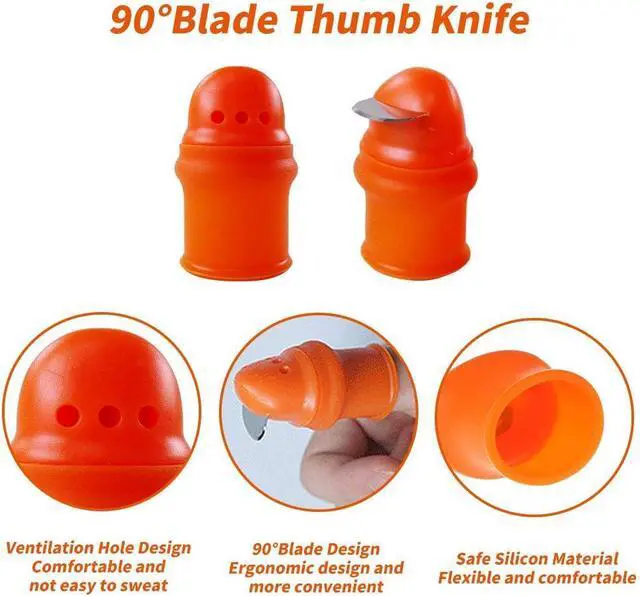 Alt view image 4 of 7 - YBB 12 Pcs Gardening Silicone Thumb Knife Harvesting Tool, Separator Finger Plant Fruit Picking Knife Garden Tool (S)