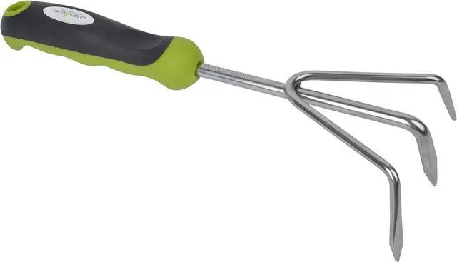 Alt view image 4 of 7 - Garden Guru Hand Cultivator Rake Tiller Tool - Stainless Steel for Ultimate Strength - Rust Resistant - Ergonomic Handle - Great for Gardening Cultivating Loosening Weeding