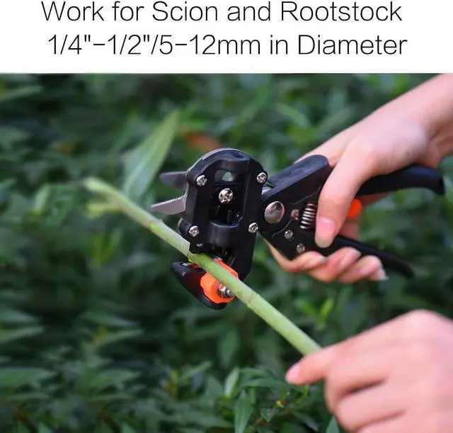 Alt view image 3 of 7 - FUNTECK 2-in-1 Grafting Tools Pruner Kit, V-Graft Omega-Graft and U-Graft, Perfect for Fruit Tree Grafting, Including Grafting Tapes, Grafting Knife & Replacement Blades