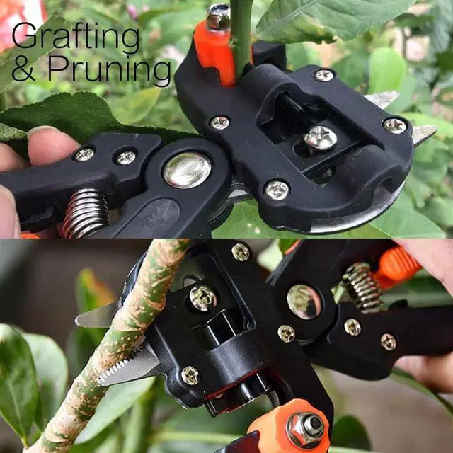 Alt view image 4 of 7 - FUNTECK 2-in-1 Grafting Tools Pruner Kit, V-Graft Omega-Graft and U-Graft, Perfect for Fruit Tree Grafting, Including Grafting Tapes, Grafting Knife & Replacement Blades