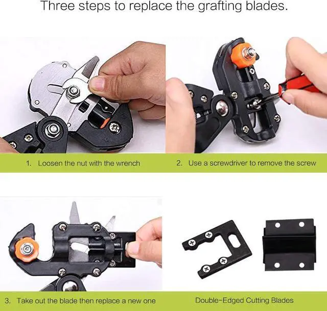 Alt view image 7 of 7 - FUNTECK 2-in-1 Grafting Tools Pruner Kit, V-Graft Omega-Graft and U-Graft, Perfect for Fruit Tree Grafting, Including Grafting Tapes, Grafting Knife & Replacement Blades