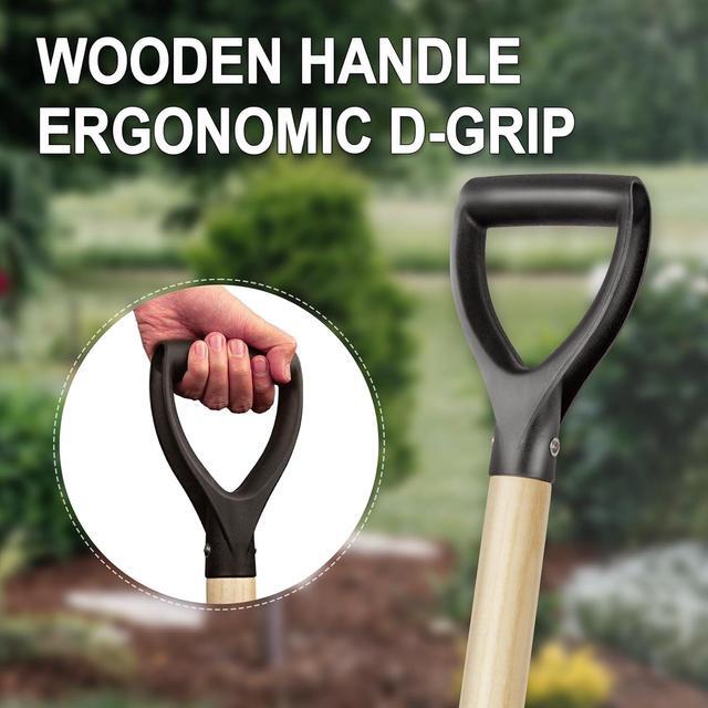 Alt view image 5 of 7 - Shovel for Digging,Round Shovel, Garden Tool with D-Handle, 41 Inches in Overall Length, Wooden Handel Garden Shovel,Beach Shovel, Car Snow Shovel