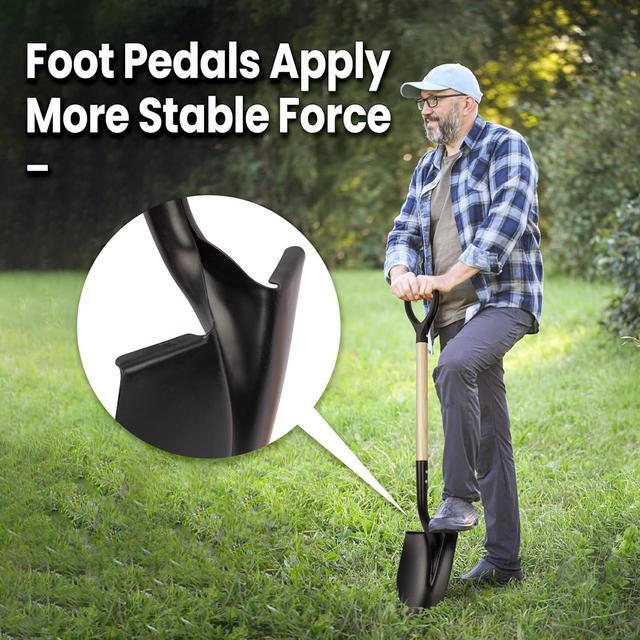 Alt view image 6 of 7 - Shovel for Digging,Round Shovel, Garden Tool with D-Handle, 41 Inches in Overall Length, Wooden Handel Garden Shovel,Beach Shovel, Car Snow Shovel