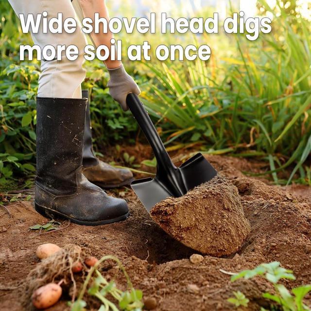 Alt view image 7 of 7 - Shovel for Digging,Round Shovel, Garden Tool with D-Handle, 41 Inches in Overall Length, Wooden Handel Garden Shovel,Beach Shovel, Car Snow Shovel