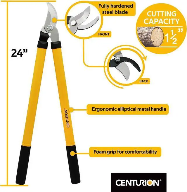 Alt view image 3 of 7 - Centurion 1222 3-Piece Lopper, Hedge Shear & Pruner Combo Set, Heavy Duty Tree, Shrub & Bush Care Kit for Lawn, Garden & Yard, Ideal for Indoor & Outdoor Gardening, Branch Cutting & Plant Trimming
