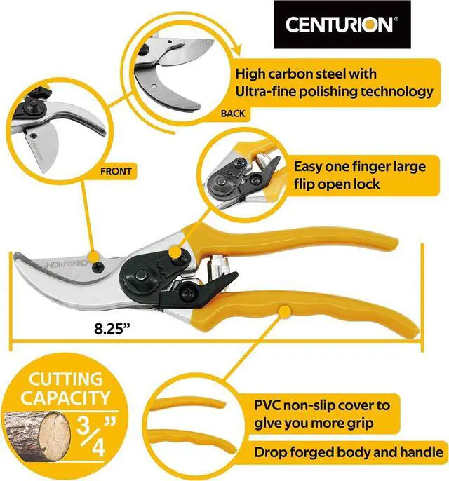 Alt view image 5 of 7 - Centurion 1222 3-Piece Lopper, Hedge Shear & Pruner Combo Set, Heavy Duty Tree, Shrub & Bush Care Kit for Lawn, Garden & Yard, Ideal for Indoor & Outdoor Gardening, Branch Cutting & Plant Trimming