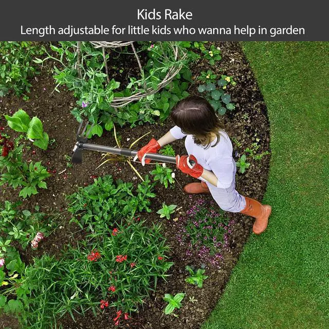 Alt view image 5 of 7 - Hoe and Cultivator Gardening Hand Tools, Heavy Duty Stainless Steel Garden Hoe and 3 Fork Hand Tiller for Gardening Weeding Planting with Adjustable Handle 30 inch
