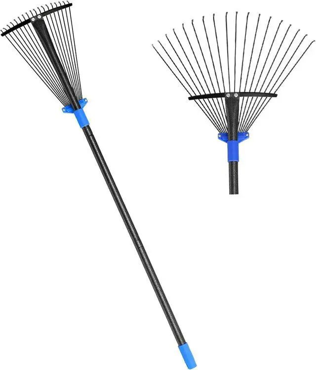 Main image of Metal Rake for Leaves Heavy Duty, Adjustable Garden Leaf Rake with Expandable Head 8-17", Shrub Pine Needle Kids Hand Yard Rake Garden Tool