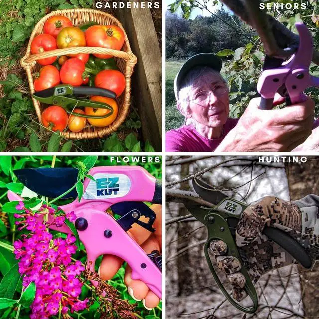 Alt view image 4 of 6 - EZ Kut Heavy Duty Pruners Ratchet Hand Pruner with Ratcheting Action Great Garden Hand Tool Clippers Gardening pruners arthritis tools Ratcheting Anvil Hand Pruner Pruning Shears Heavy Duty Since 1988