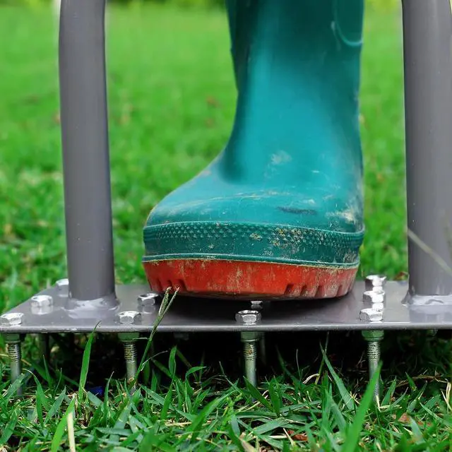 Alt view image 7 of 7 - Walensee Lawn Aerator Spike Metal Manual Dethatching Soil Aerating Lawn with 15 Iron Spikes, Pre-Assembled Grass Aerator Tools for Yard, Lawn Aeration, Garden Tool, Revives Lawn Health, Patented