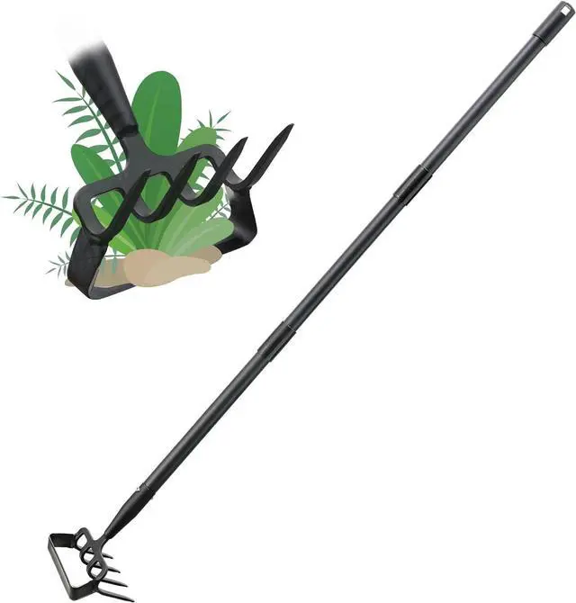 Main image of Stirrup Hoe and Cultivator Garden Tool Heavy Duty, Scuffle Loop Hula Action Hoe Weeding Gardening Hand Tools for Women Kids Men, Metal Weeder Scraper Garden Hoe Rake Weed Puller Long Handle 32-62 inch