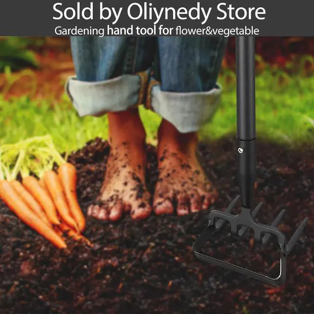 Alt view image 7 of 7 - Stirrup Hoe and Cultivator Garden Tool Heavy Duty, Scuffle Loop Hula Action Hoe Weeding Gardening Hand Tools for Women Kids Men, Metal Weeder Scraper Garden Hoe Rake Weed Puller Long Handle 32-62 inch