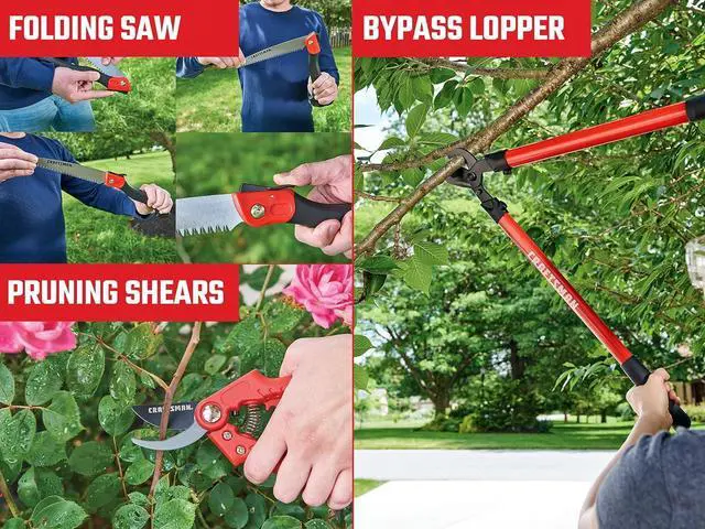 Alt view image 7 of 7 - CRAFTSMAN CMXMKIT0170 Tree & Shrub Pruning Set with Bypass Pruning Shears, Bypass Lopper and Folding Pruning Saw