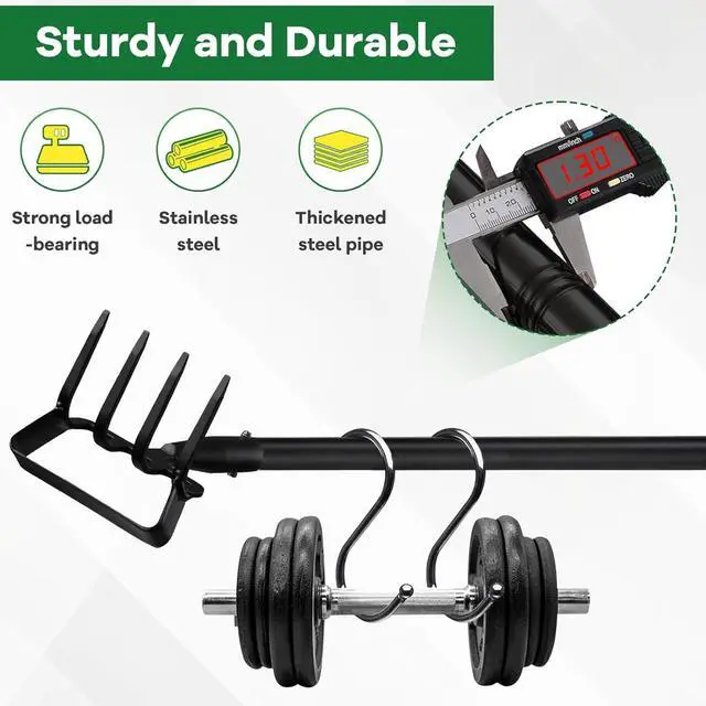 Alt view image 5 of 7 - Garden Hoe, 72 Inch Soil Tiller Cultivator Stirrup Hoe, Heavy Duty 2-in-1 Garden Tool with Adjustable Long Handle, Action Scuffle Loop Hoe with Rake for Flower Beds, Garden Loosening Weeding Digging