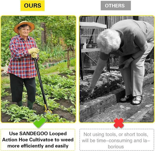 Alt view image 5 of 7 - Garden Hoe Tool54 inch Weeding Tools for Garden,Handheld Weeding Rake Planting Vegetables Farm,Sharp Durable Gardening Gifts for Hoe Garden Tool Traditional Steel Quenching Forging Process