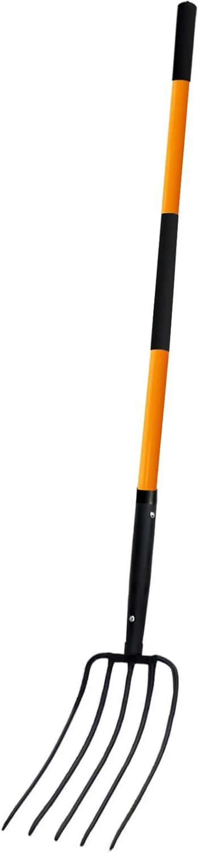 Main image of 5 Tine Pitchfork for Gardening, Heavy Duty Pitchfork with Fiberglass Handle, Garden Fork for Mulching, 58 Inches